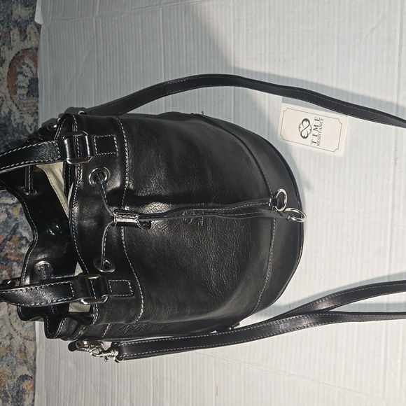Time resistance leather bucket bag - Picture 1 of 8